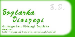 boglarka dioszegi business card