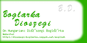 boglarka dioszegi business card